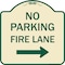 Signmission No Parking Fire Lane W/ Right Arrow Heavy-Gauge Aluminum Sign, 18" x 18", TG-1818-23735 A-DES-TG-1818-23735 - alternate 1